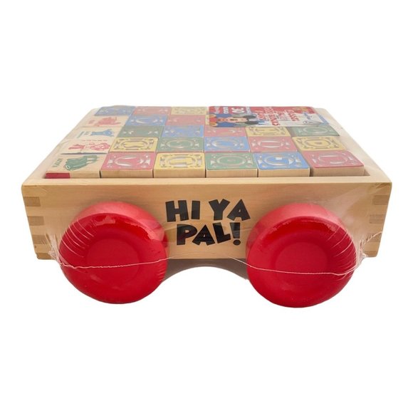 Disney Parks Classic Wood ABC 123 Blocks and Cart - Picture 2 of 9